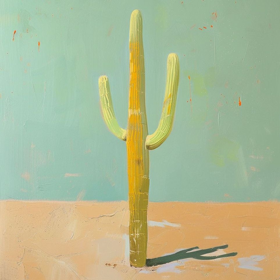 Saguaro beneath a pale sky