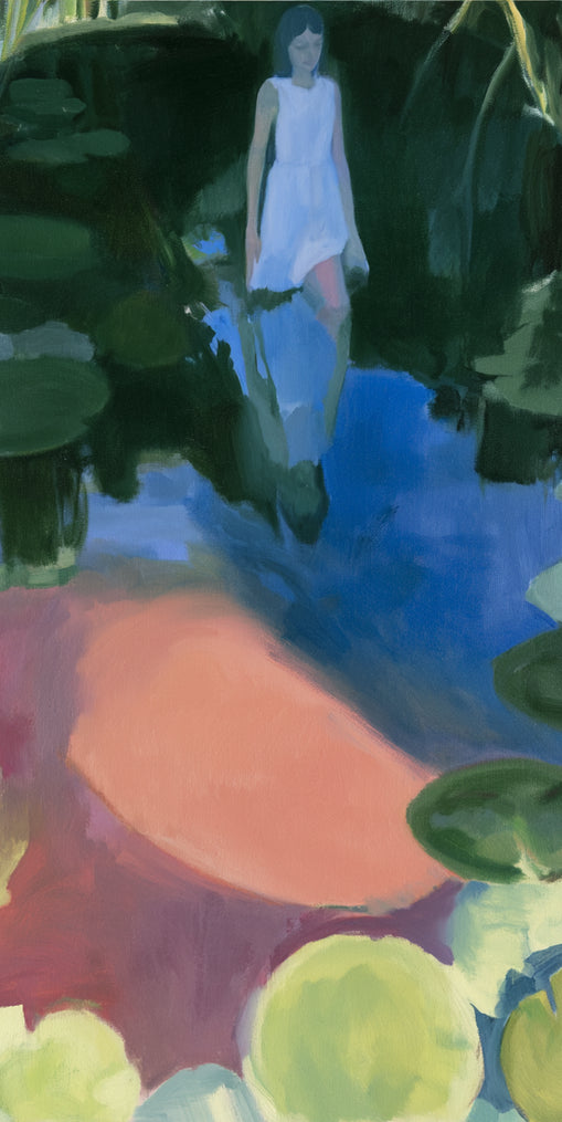 Woman in the lily pond