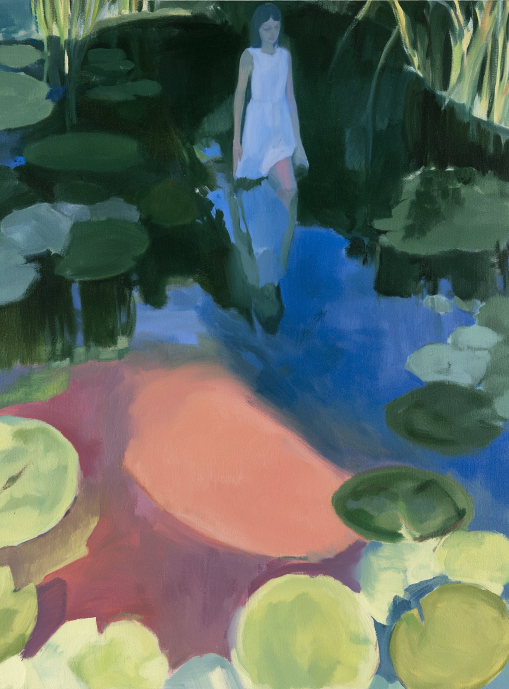 Woman in the lily pond