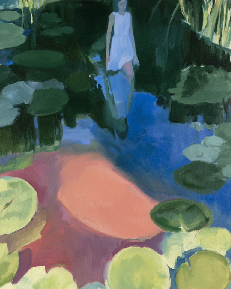 Woman in the lily pond