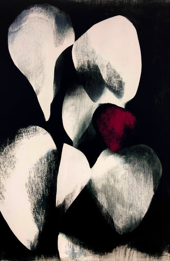 Red petal in shadowed bloom
