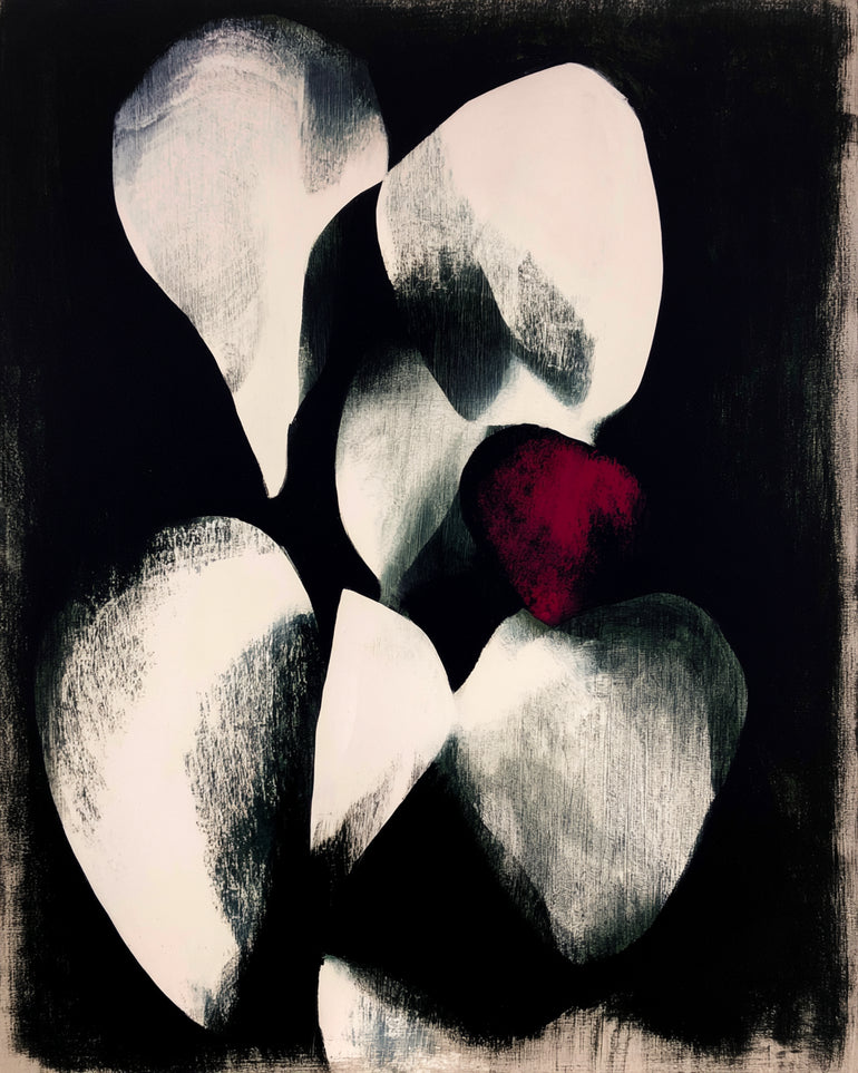Red petal in shadowed bloom