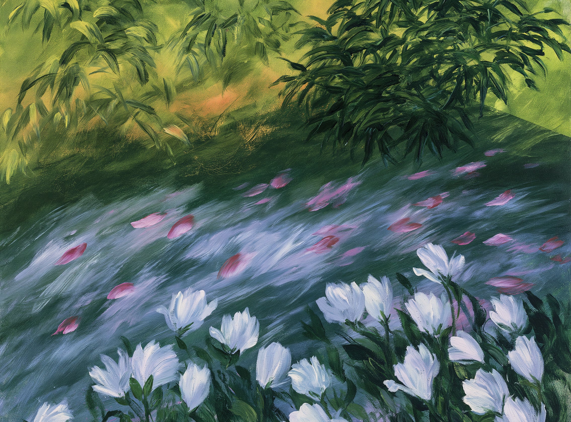 Petals on the streambank