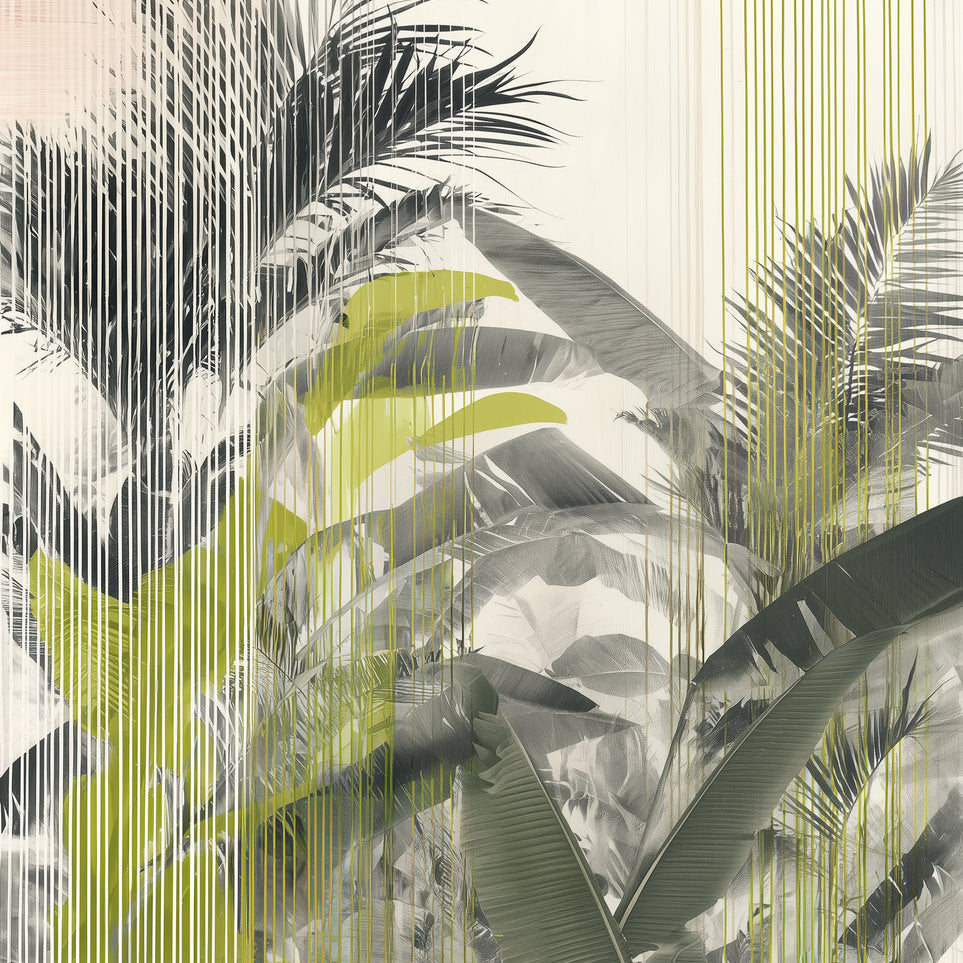 Chartreuse rain through palms