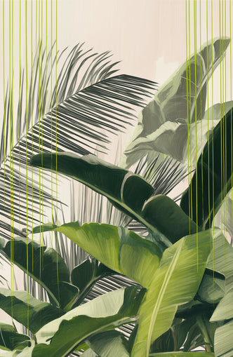 Green drips over palms