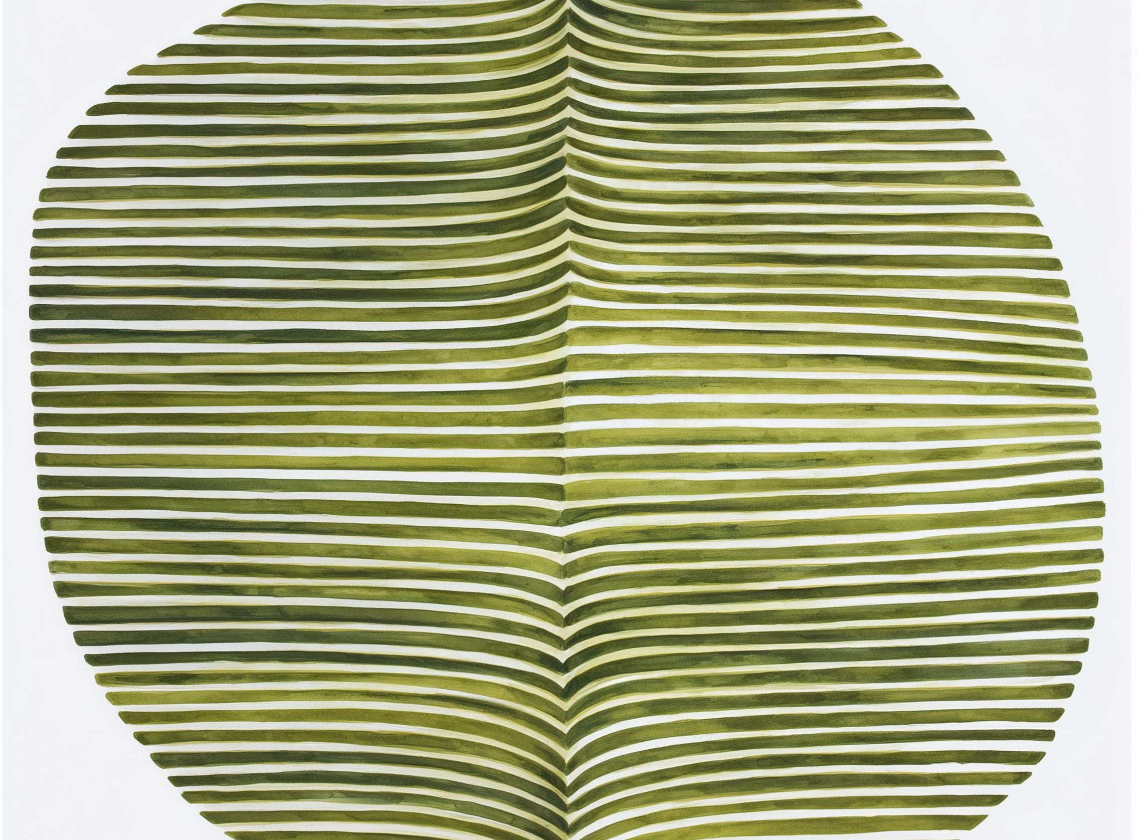Dark green stripes crease inward