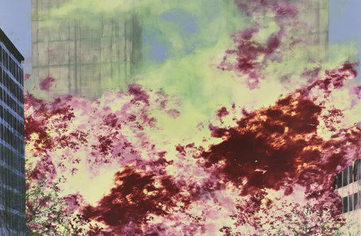 Smoke between the towers
