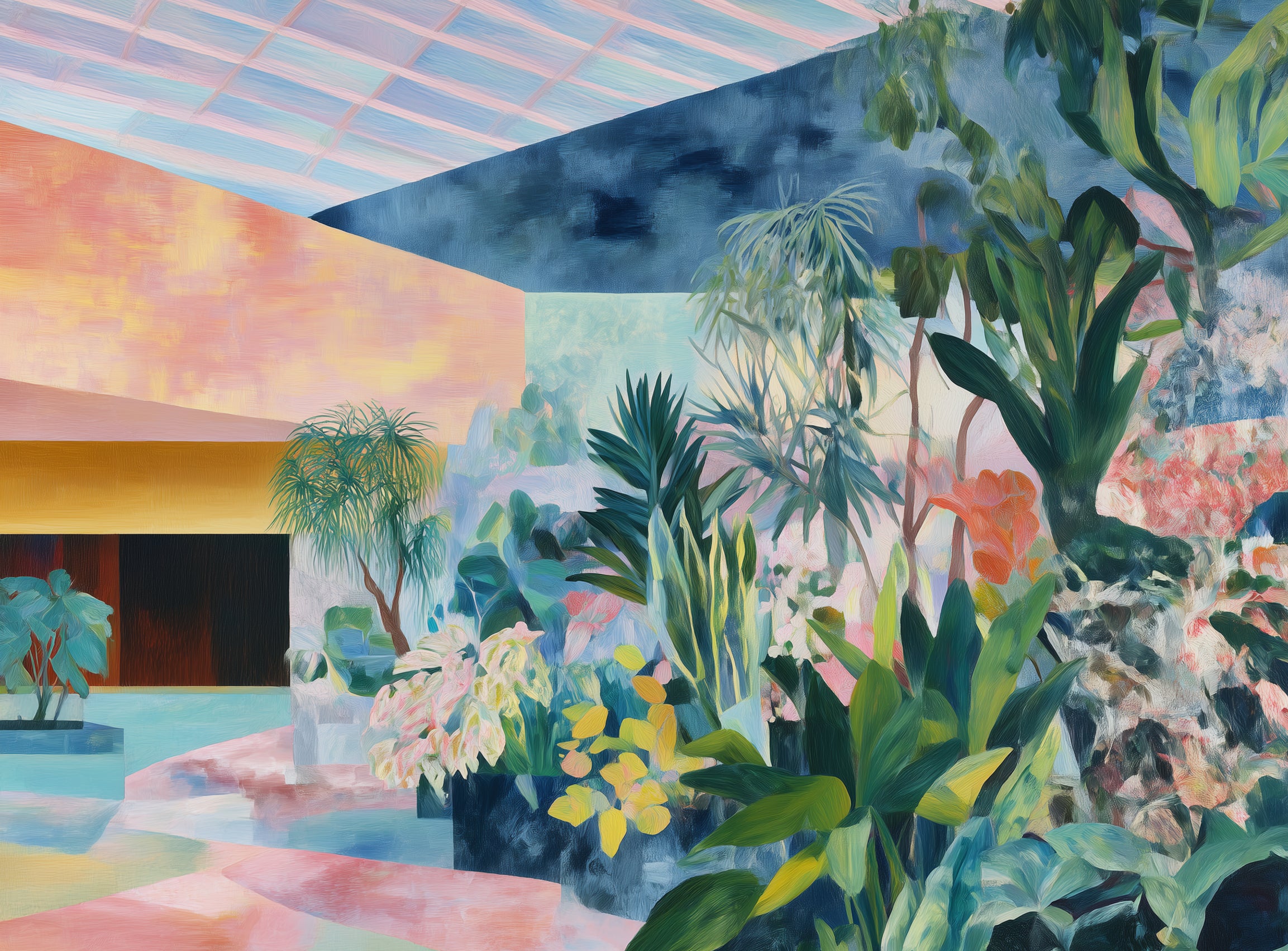 Pastel rooms for green leaves