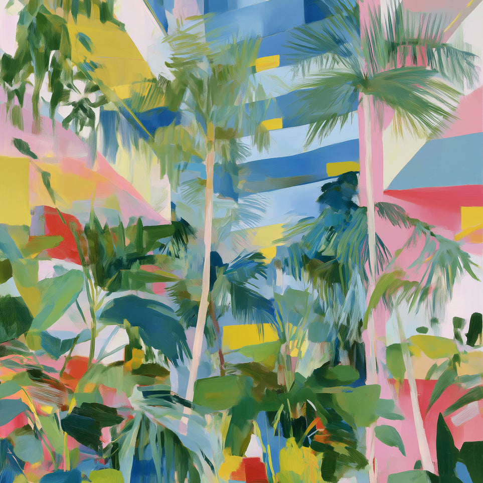 Palm shadows on color fields