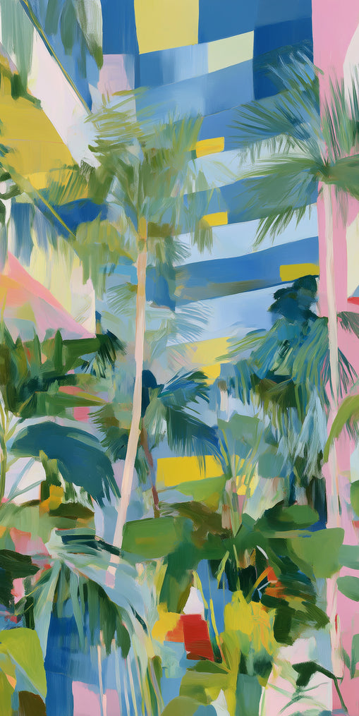Palm shadows on color fields