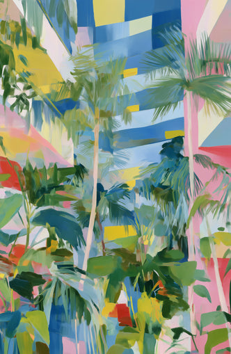 Palm shadows on color fields