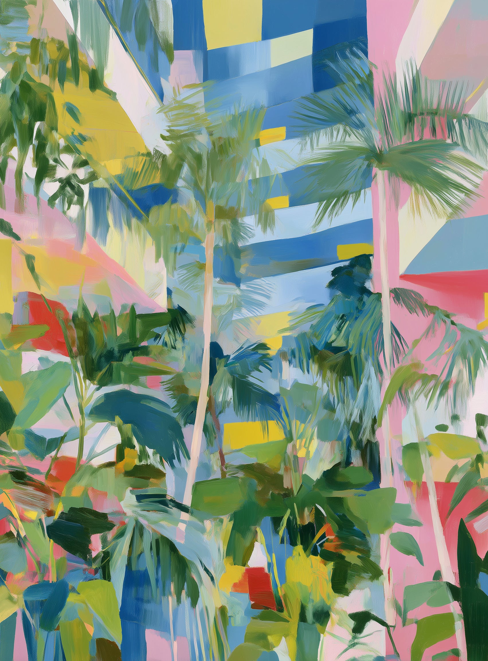 Palm shadows on color fields