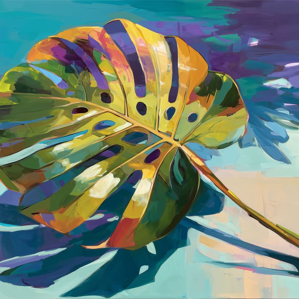 Palm Leaves in Layered Paint