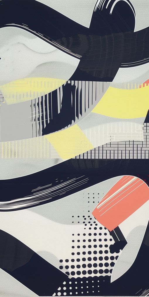 Black loops over yellow blocks