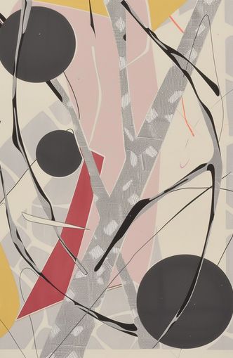 Layered circles with red wedge