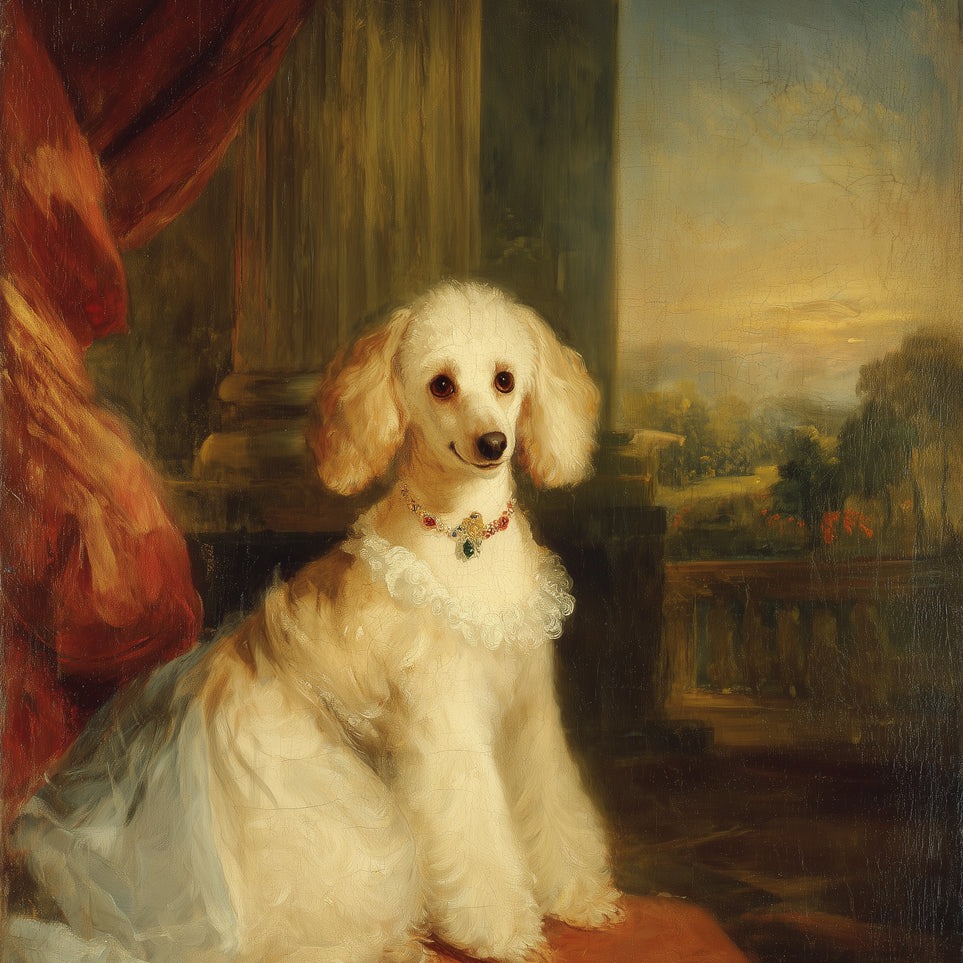 Jewels on the poodle collar