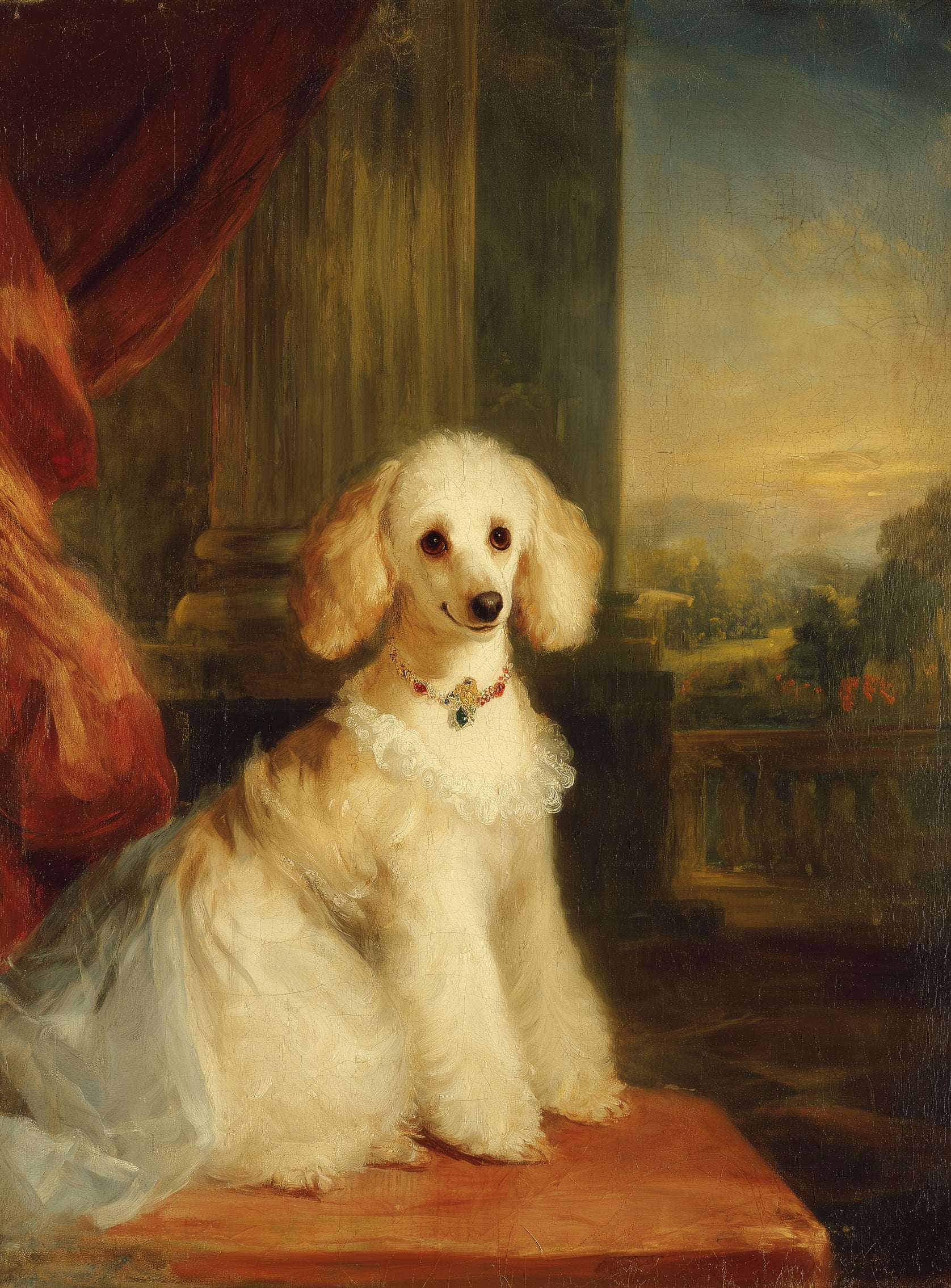 Jewels on the poodle collar