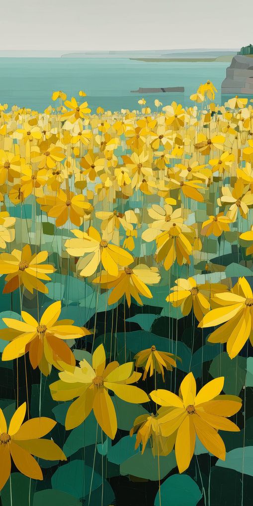 Flowers Along the Water