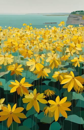 Flowers Along the Water