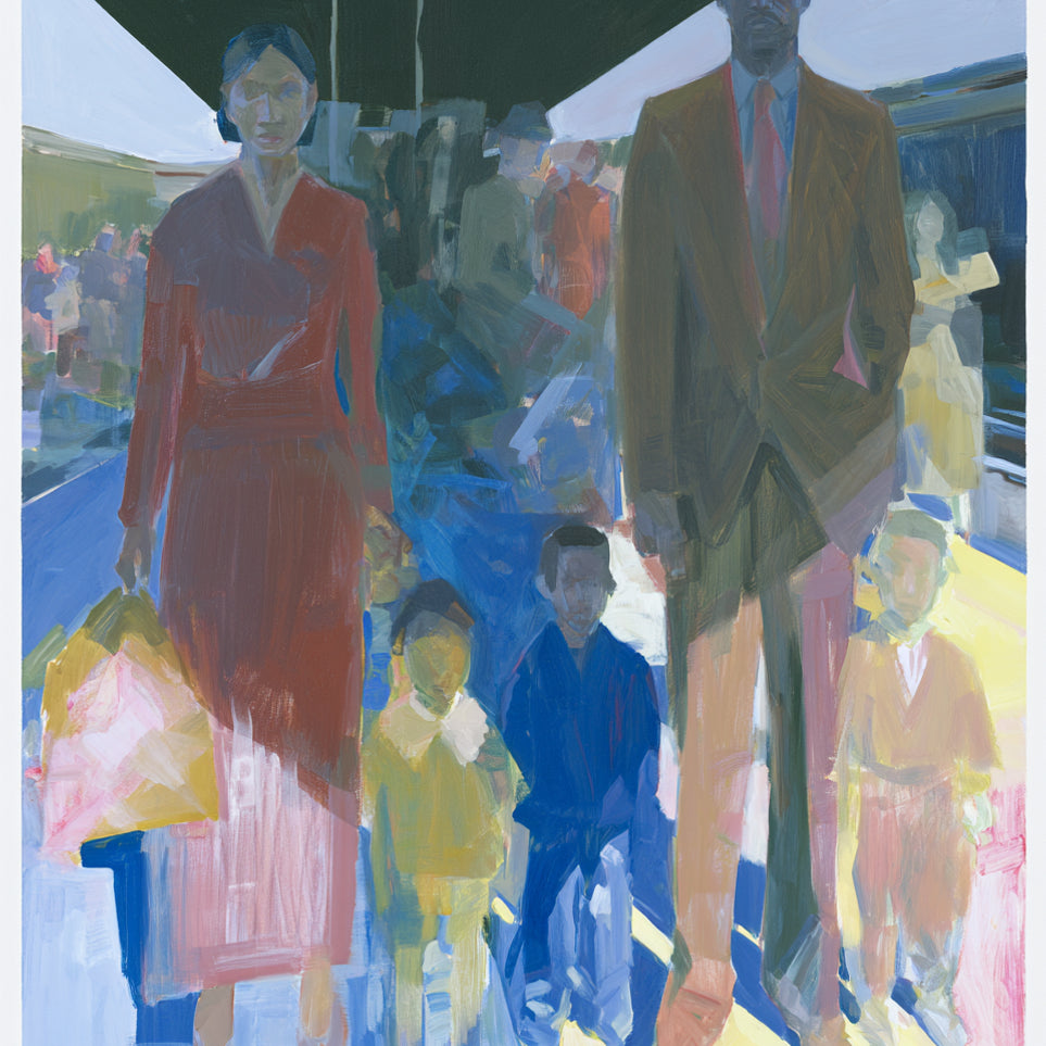 Family beneath the overpass