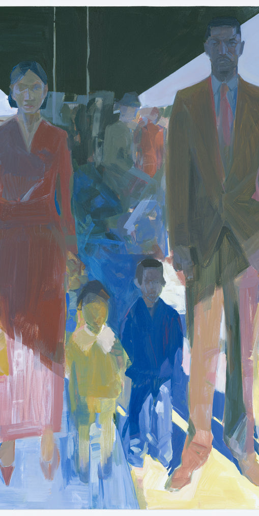 Family beneath the overpass