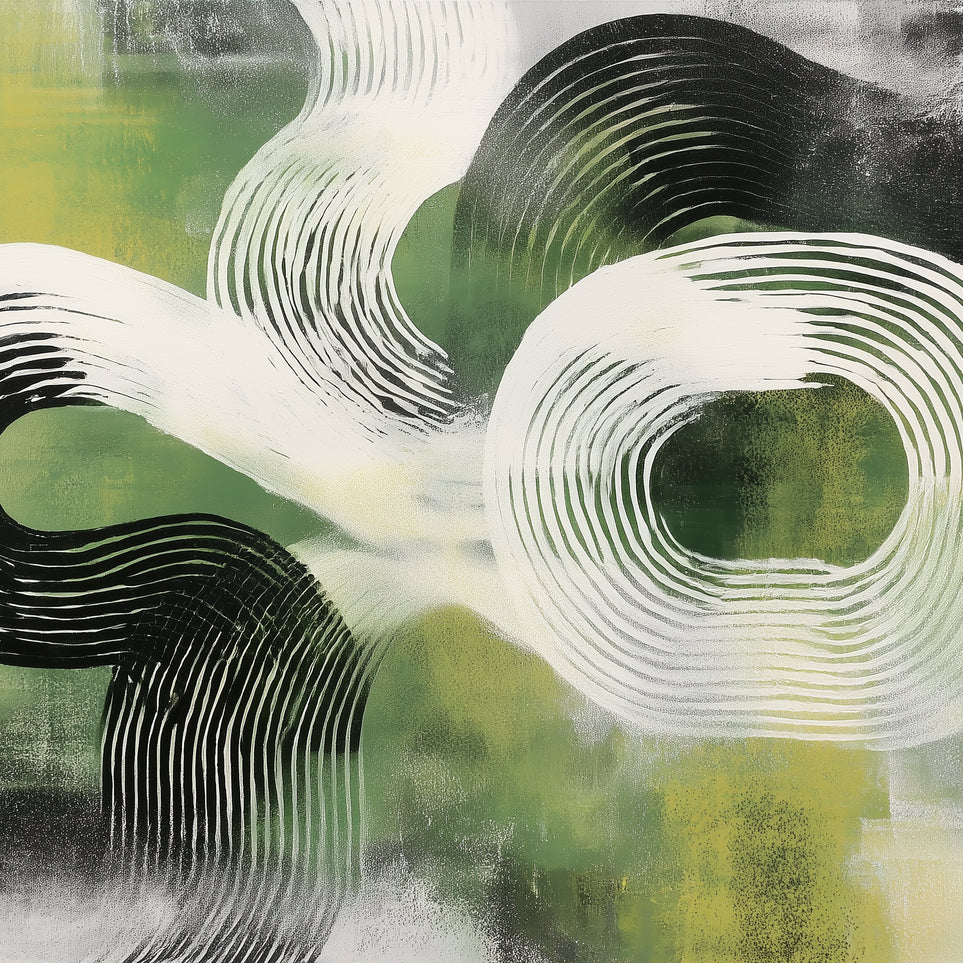 White arcs across green field