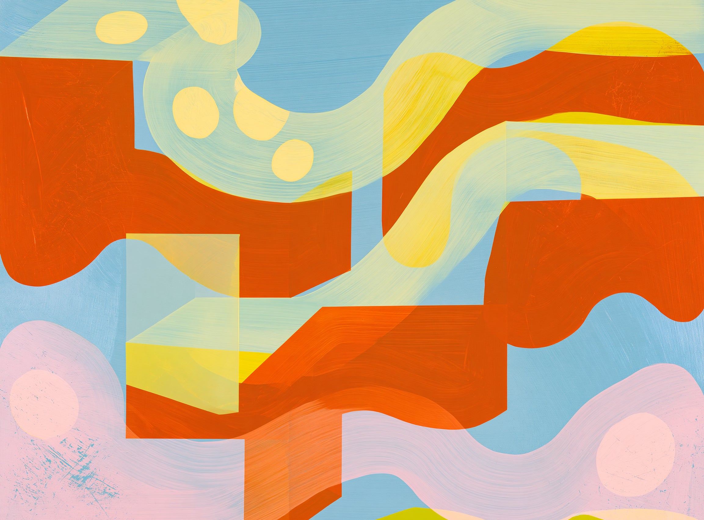 Orange bands within blue field