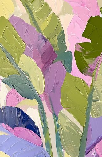 Layered palette knife paint