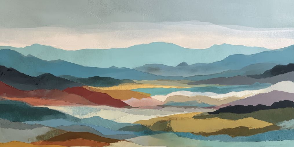 Layered Hills in Cool Bands