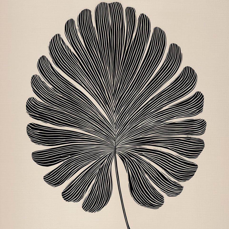 Striped fan leaf alone