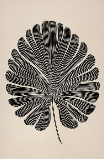 Striped fan leaf alone