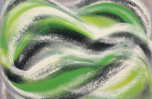 Green bands under white spray