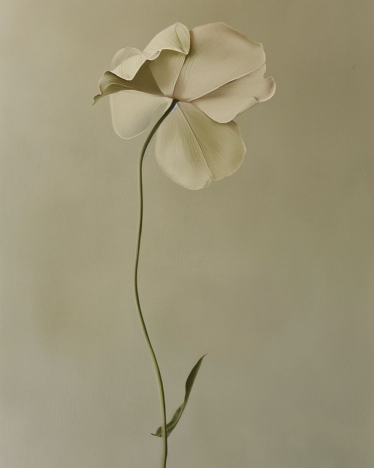 One flower leaning into quiet
