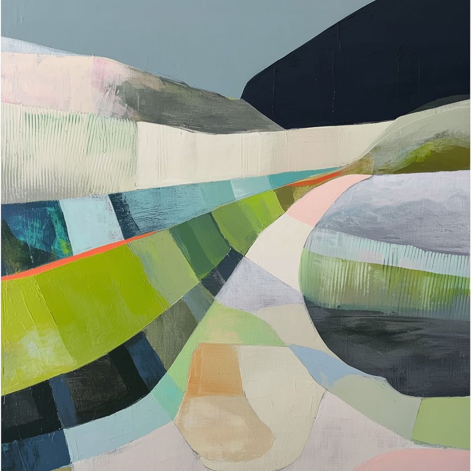 Winding path through hills