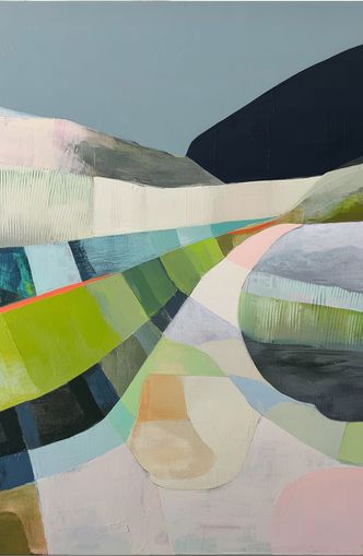 Winding path through hills