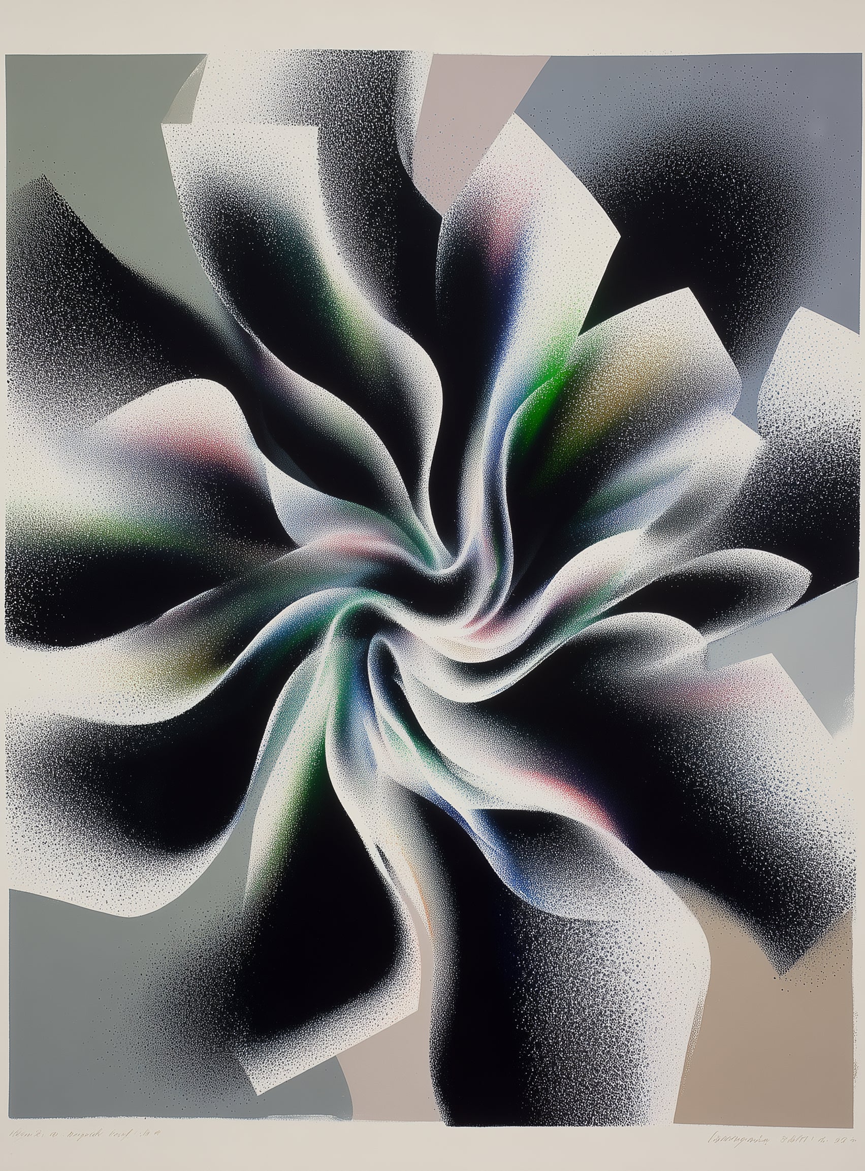 Spiral fold within pale blocks