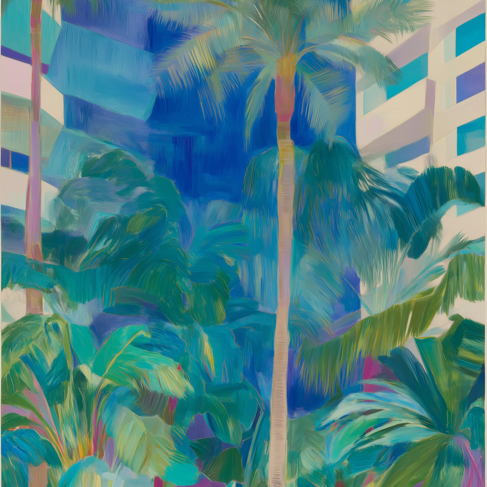 Palm shade between towers