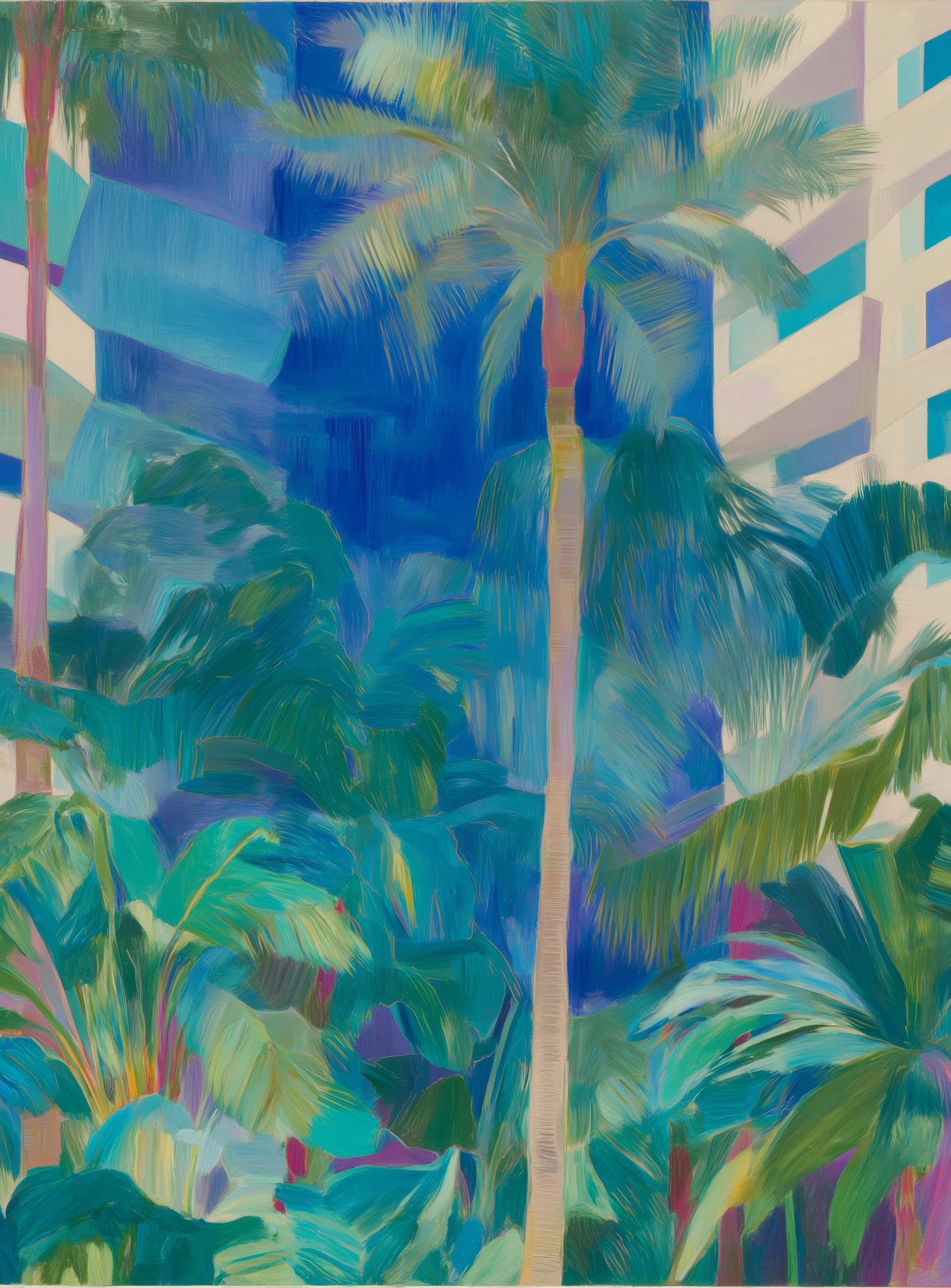 Palm shade between towers