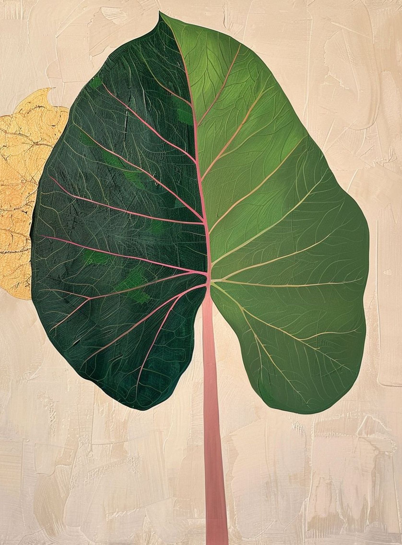 Split green leaf portrait