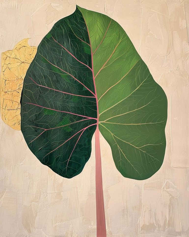Split green leaf portrait
