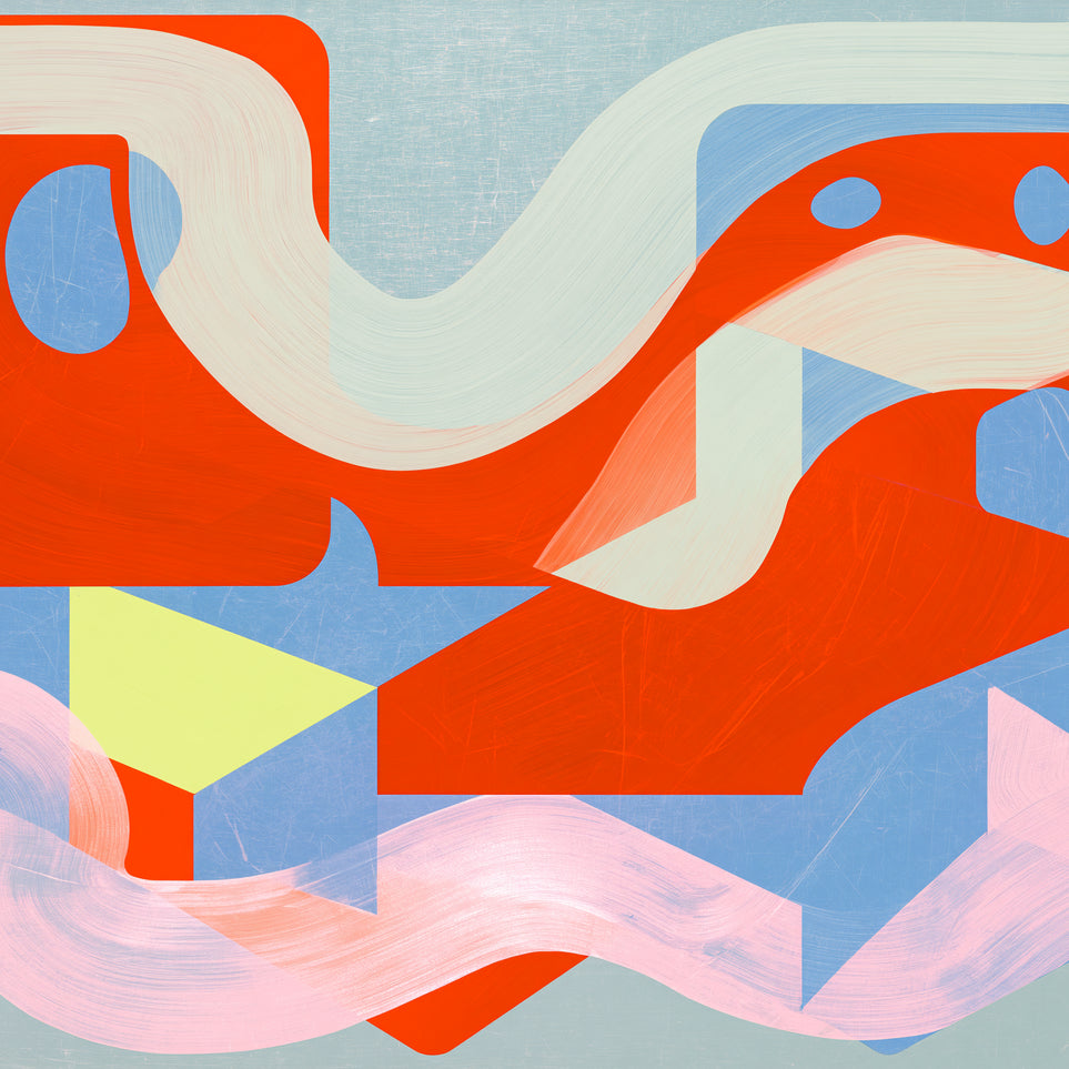 Pale sweep over red blocks