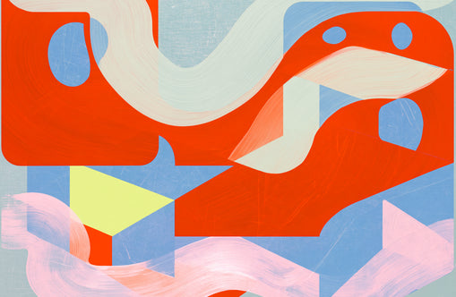 Pale sweep over red blocks