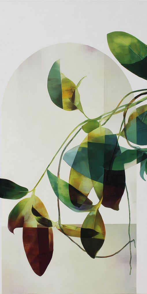 Leaves in a pale halo