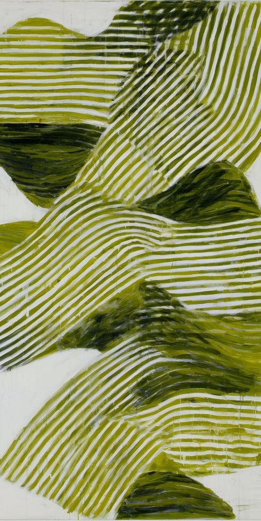 Olive stripes across white