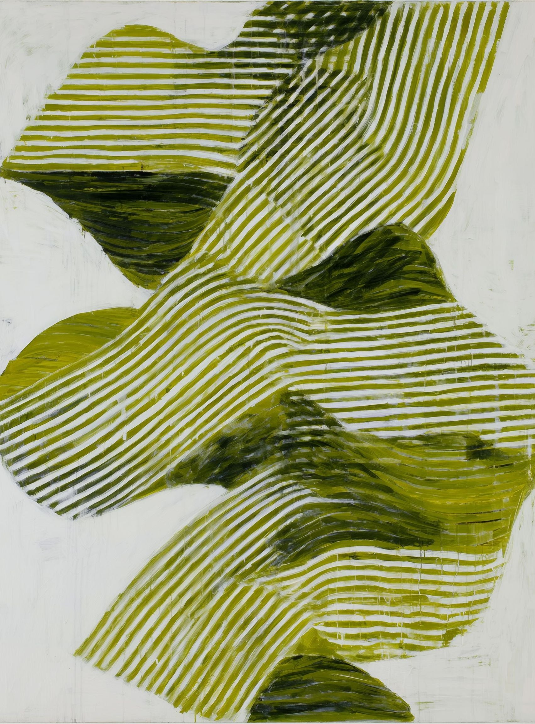 Olive stripes across white