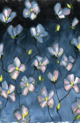Soft blossoms in blue dusk