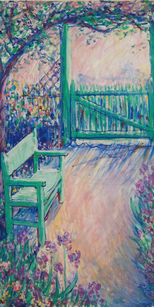 Green chair within the porch