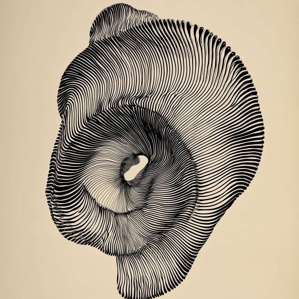 A hollow within black lines