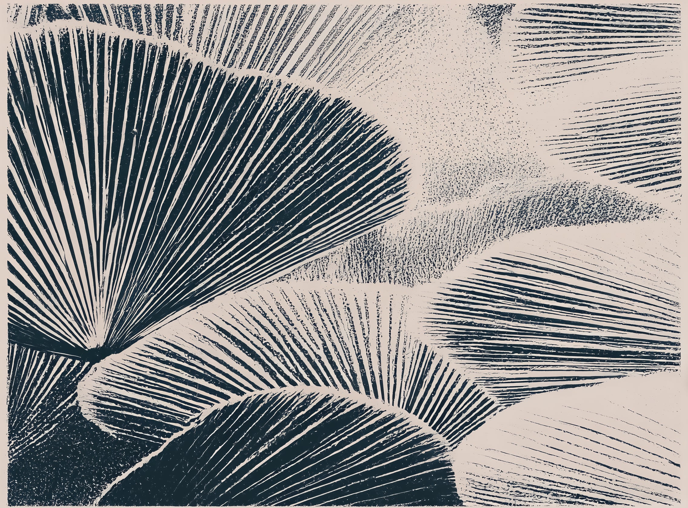 Ink shadows on palm fronds