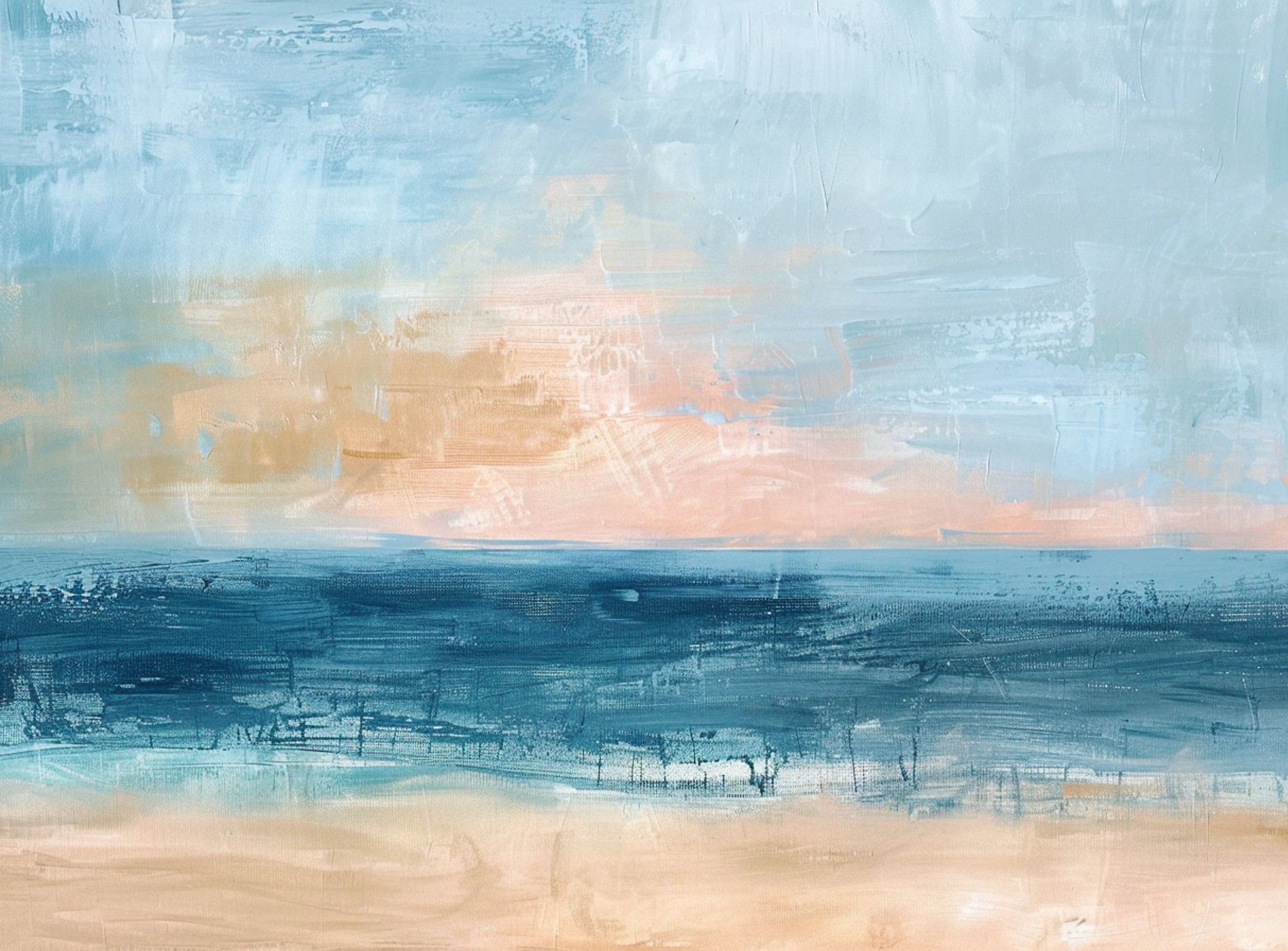 Dark water under pale sky